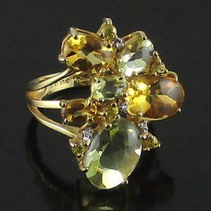 10K Gold Citrus Gemstone Ring